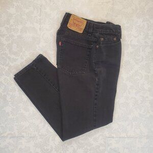 Vintage Y2K Levi's 550 Red Label Relaxed Fit Taper 10 Misses Mom Jeans Black
